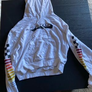 White Cropped Vans Hoodie